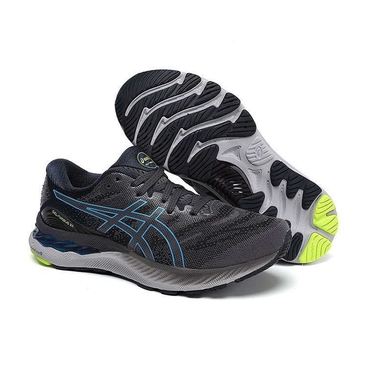 ASICS 亞瑟士專業跑步鞋 GEL-NIMBUS 23代緩震透氣跑鞋 深灰藍 男運動鞋 40.5-45 Z