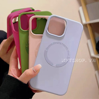 磁性天藍色玫瑰粉液體矽膠手機殼適用於 iPhone 15 Pro Max 15 Pro 15 14 13 12 11 P