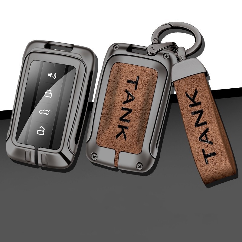 【新品】適用於TANK 300/tank 500車鑰匙金屬透明保護套+鑰匙扣