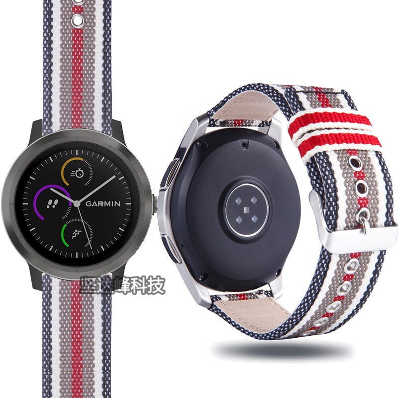 佳明Garmin Vivoactive 3錶帶巴寶莉錶帶帆布真皮錶帶尼龍錶帶