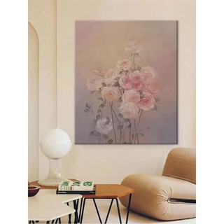 簡美風格玫瑰花淺粉色花卉溫馨裝飾畫客廳掛畫玄關