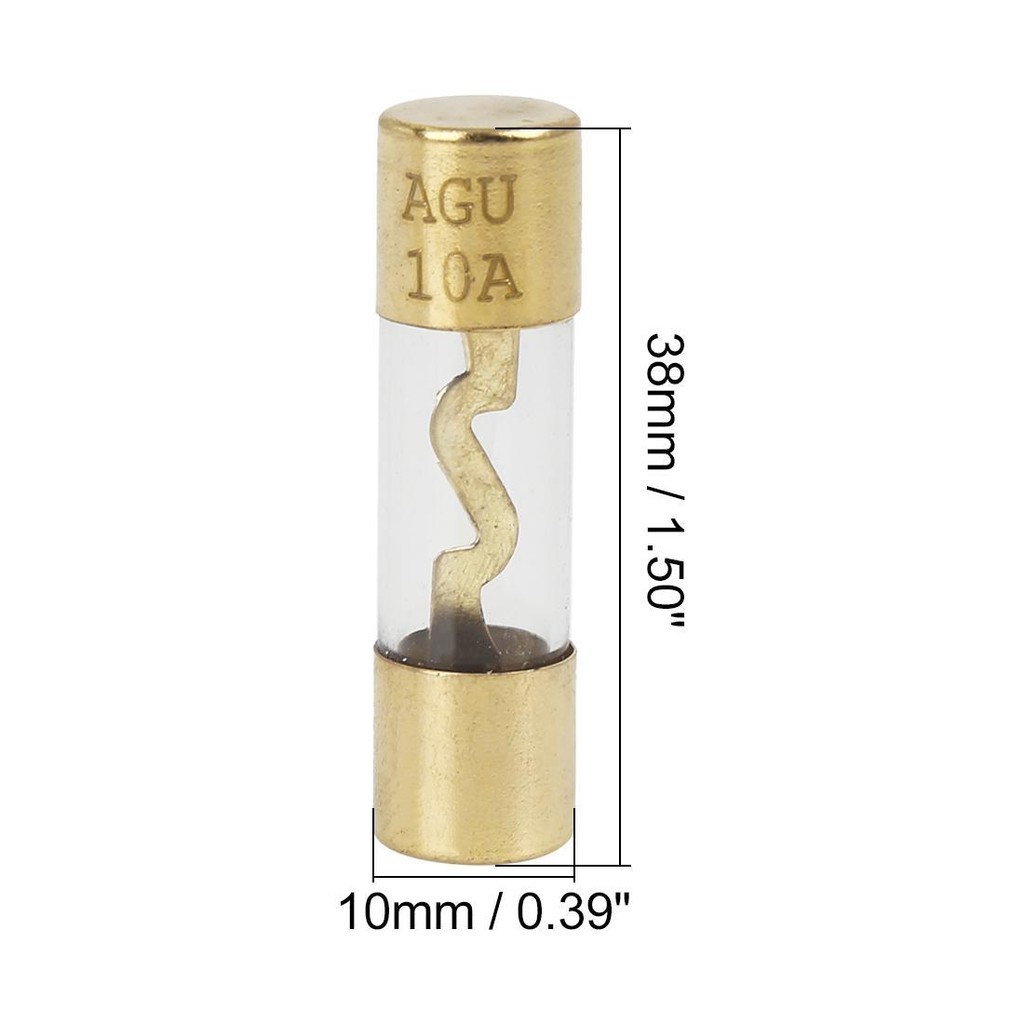 4.10 爆款 AGU汽車音響保險管座 10*38mm 鍍金玻璃管保險絲 保險膽 10A-100A