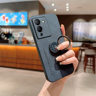 Infinix Note 12 G96 防震矽膠皮革支架保護套帶手機支架相機保護的豪華戒指保護套