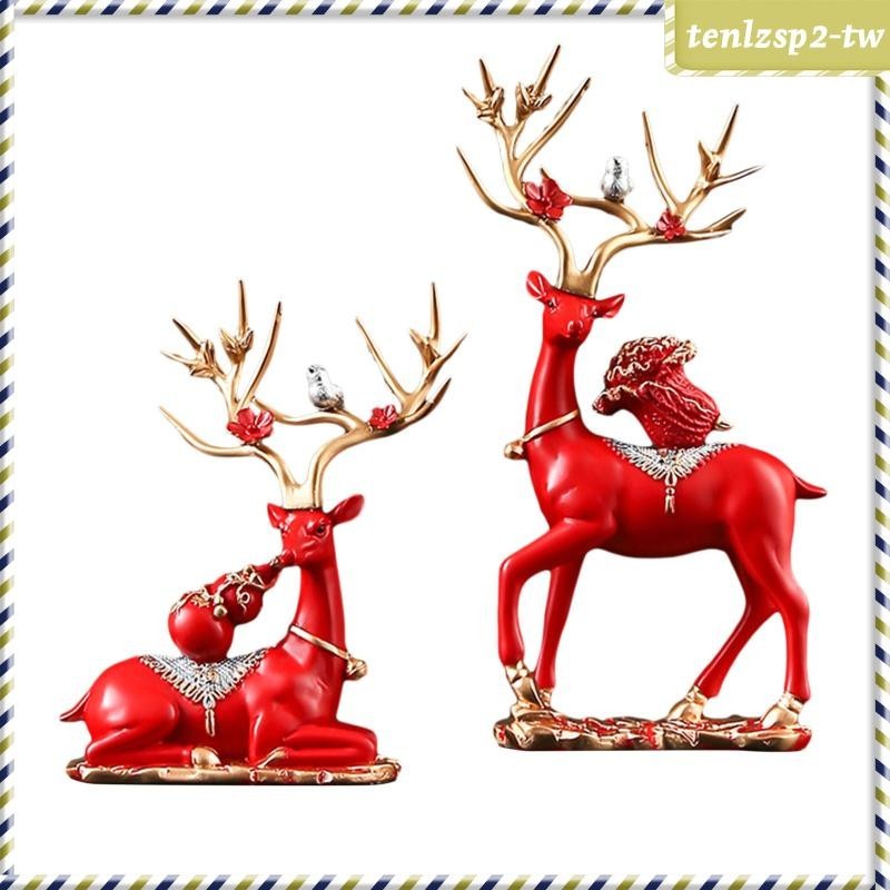 [TenlzspfdTW] 麋鹿鹿雕像家居裝飾工藝品雕塑桌面書架室內