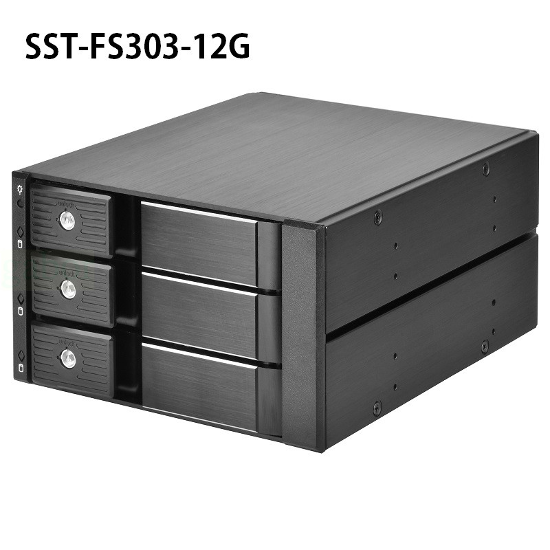 米特3C數位–銀欣 FS303-12G 5.25吋至3.5吋SAS/SATA硬碟抽取盒/SST-FS303-12G