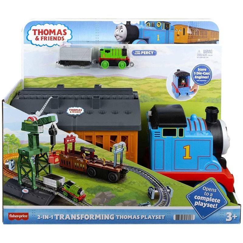 托馬斯和朋友豪華車廂變形套裝兒童男孩模型小火車軌道車電動火車 MX6F