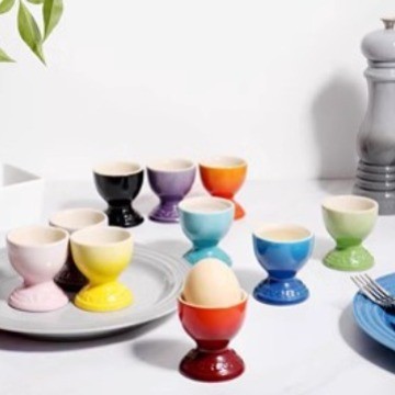 法國酷彩Le Creuset歐式多彩陶瓷託蛋杯白酒杯彩虹色杯6件套禮盒