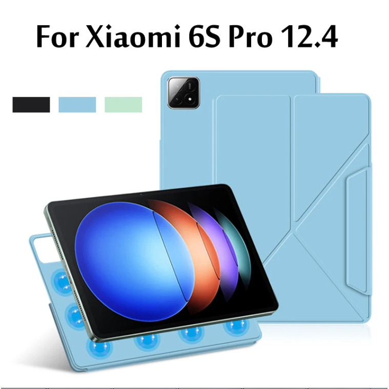 XIAOMI 適用於小米 Pad 6S Pro 12.4 英寸 2024 平板電腦支架智能書套外殼的磁性保護套