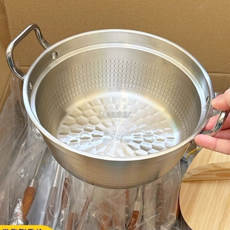 日式壽喜鍋 304不鏽鋼圍爐火鍋 燜飯鍋  鍋具 戶外湯鍋 燉鍋 卡式爐專用