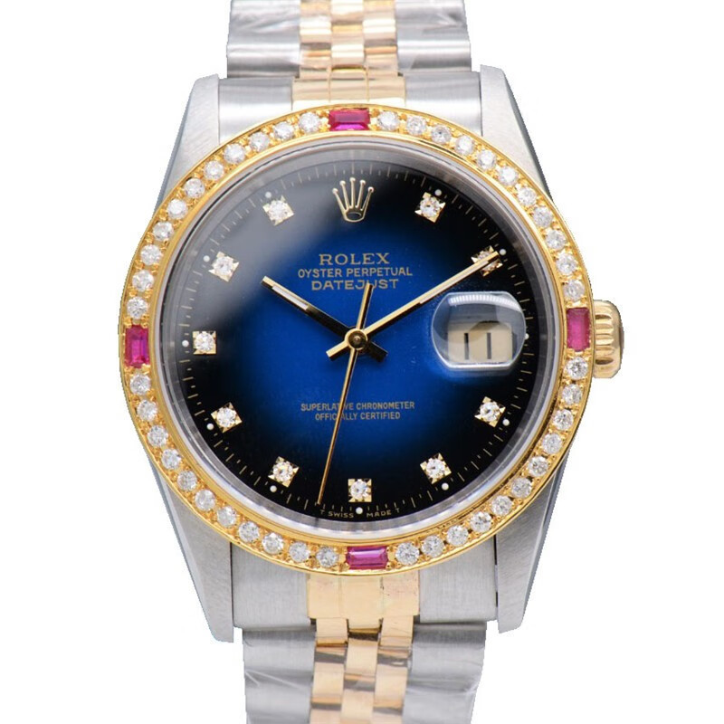 Rolexx Log 後鑲鑽後配圈自動機械手錶男表16233