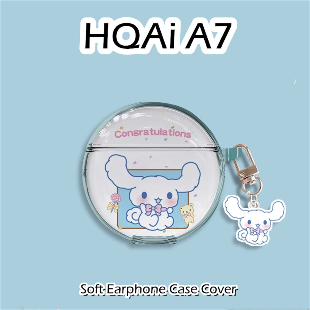 【潮流正面】適用於HQAi A7手機殼透明卡通草莓熊軟矽膠耳機殼外殼保護套