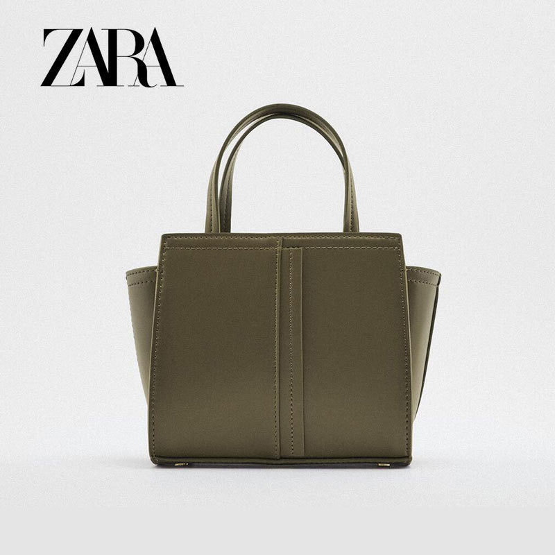 Zara 女包新款時尚百搭卡其綠迷你休閒女款手提鏈條斜挎包
