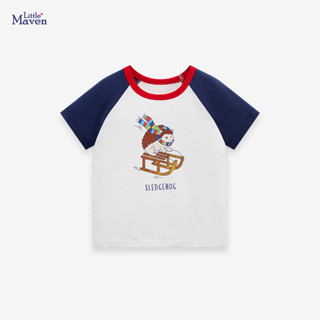 【HOT 本舖】 Little maven夏季新款卡通印花圓領兒童上衣透氣純棉兒童短袖T恤