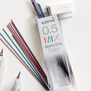 現貨uni Nano Dia Color Mix 7 色機械鉛筆芯 0.5mm 可擦粉/紅/綠/薄荷藍/藍/薰衣草混色芯