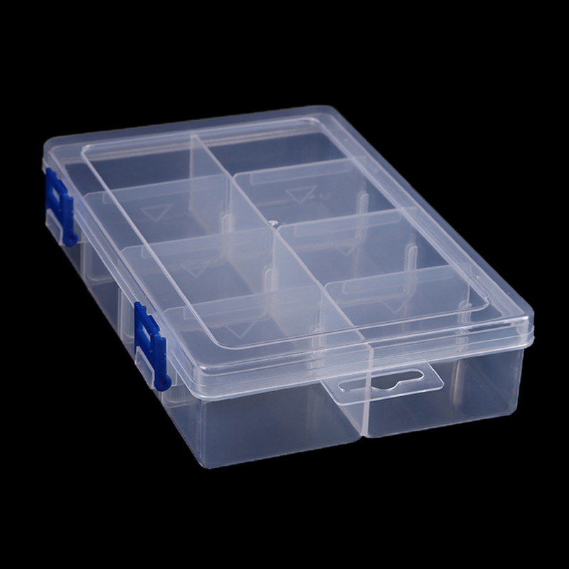 Dddxce al 工具箱20*13.5*4.5cm大號8格塑料收納盒螺絲電子元件透明收納盒全新