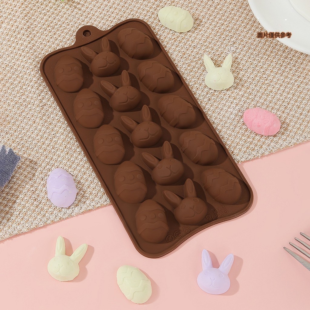 [藍家家居]復活節巧克力矽膠模具食品級卡通小彩蛋糖果蛋糕烘焙工具
