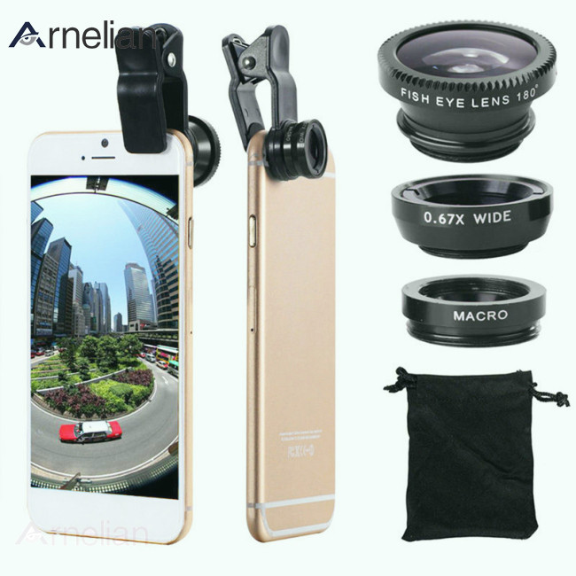 SAMSUNG Arnelian 3 合 1 廣角微變焦魚眼鏡頭夾適用於三星華為手機攝像頭網絡攝像頭保護套