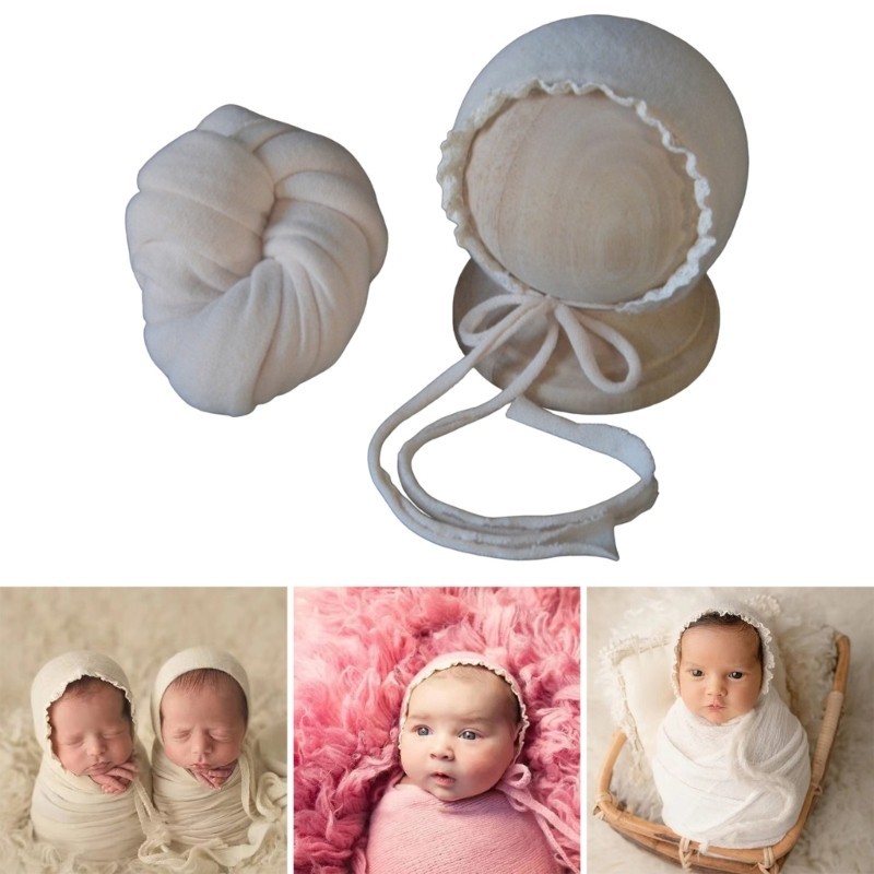 Omg* 新生兒攝影擺姿勢道具頭巾帽子籃子地毯攝影棚背景