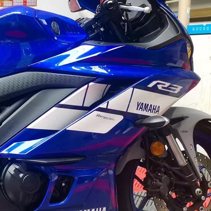 適用YAMAHA YZF-R3機車改裝全車外殼版花競賽防水貼