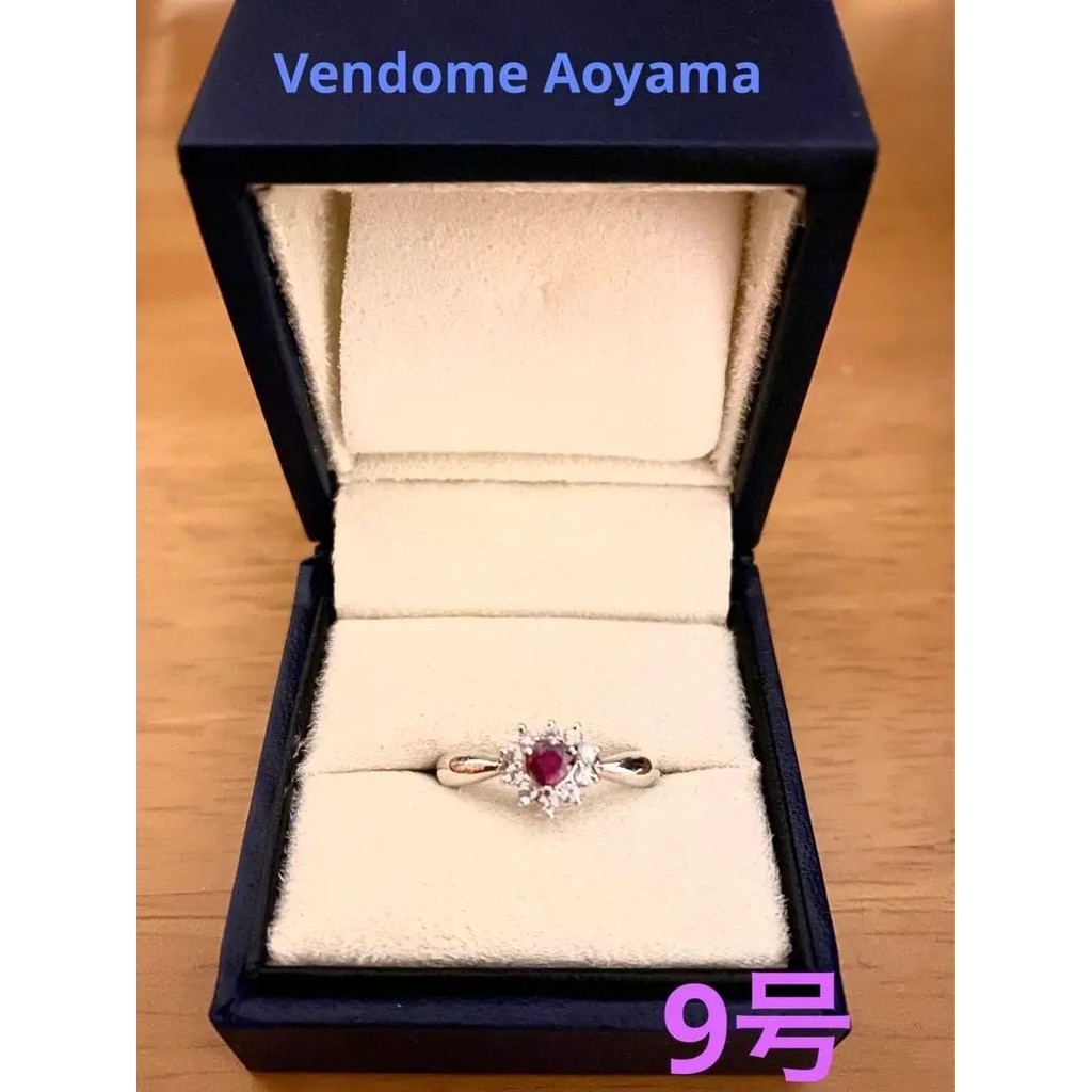 Vendome Aoyama 戒指 紅寶石 鑽石 白金 日本直送 二手