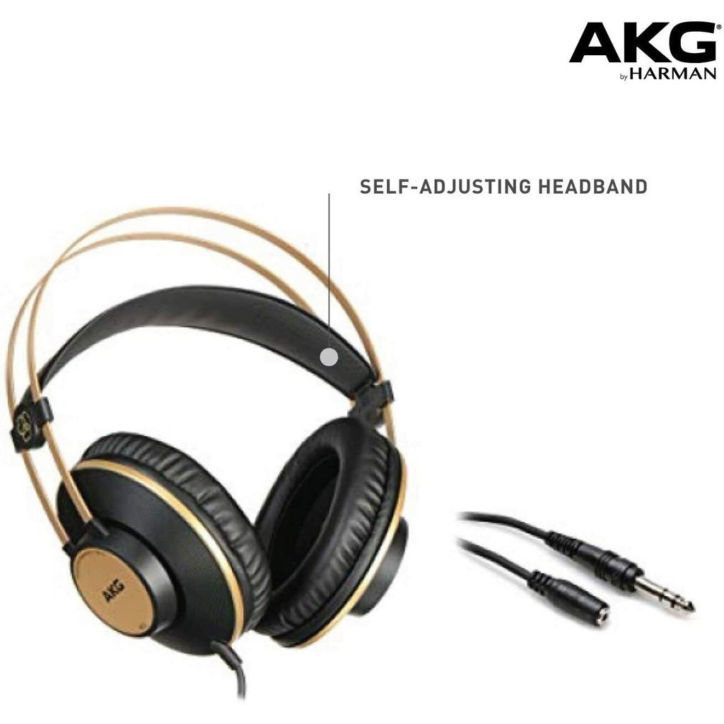 Akg K92 耳罩式封閉式監聽工作室立體聲耳機黑色/金色