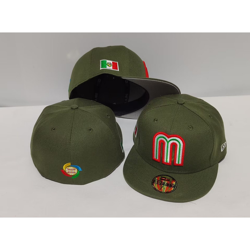 墨西哥國家隊帽男式女式棒球帽平檐帽全封閉合身帽 NESG