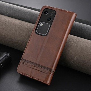 Vivo V30 5G / Vivo V30 Pro 高品質翻蓋錢包手機殼全包鏡頭保護商務防摔防震保護套