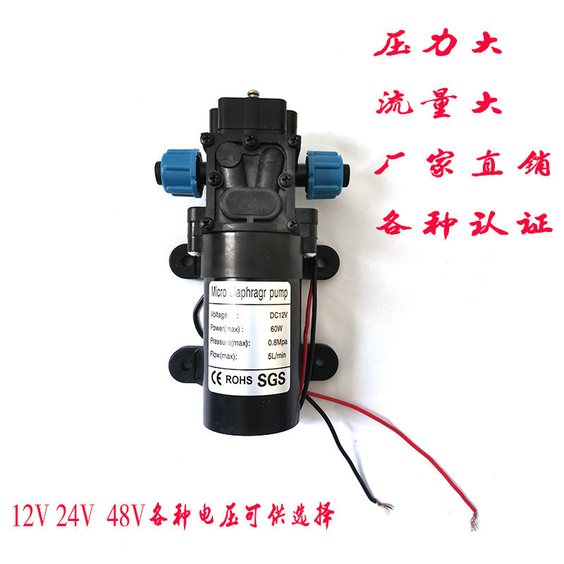 48電動噴霧器水泵12v電機高壓雙泵隔膜泵小型打藥泵抽水泵自吸24V
