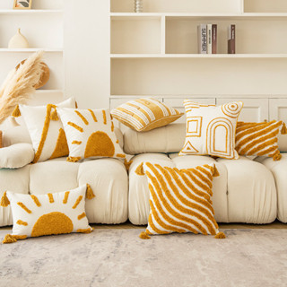 北歐加厚太陽枕套家用沙發枕套毛絨沙發床客廳靠墊