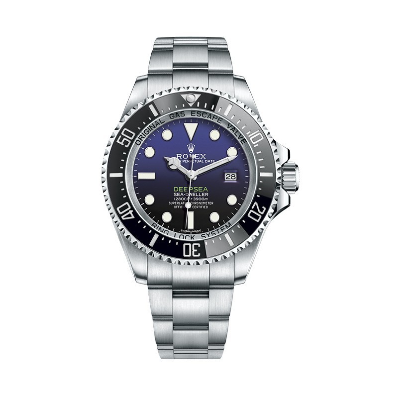 深潛型系列 日曆功能44mm黑藍面漸變鬼王自動機械男士手錶 116660