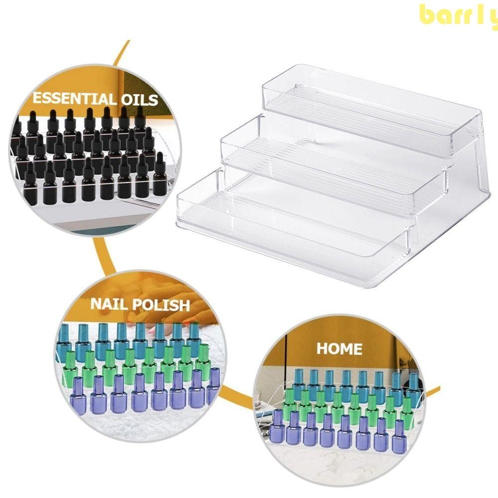 BARR1Y化妝品收納盒,清除堅固丙烯酸立管貨架,穩定3層經久耐用大容量化妝品展示櫃桌面