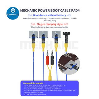 Mechanic iBoot 控制線 PAD4 DC 電源啟動測試線不帶電池適用於 IPad mini Pro Air