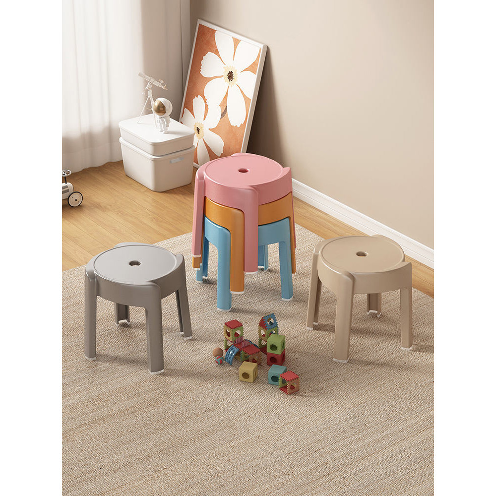 🚚免運🚚 ♞,♘小板凳子家用兒童現代簡約小椅子矮款塑膠加厚款出租房可堆疊客廳