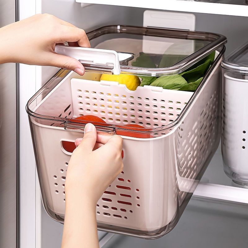 保鮮盒 透明帶蓋塑膠保鮮盒 大容量特大號長方形廚房冰箱餐飲食品級收納盒