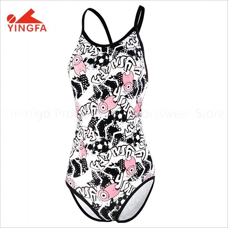 Yingfa 女士泳衣 雙層帶胸墊運動泳裝 收腹顯瘦溫泉泳衣