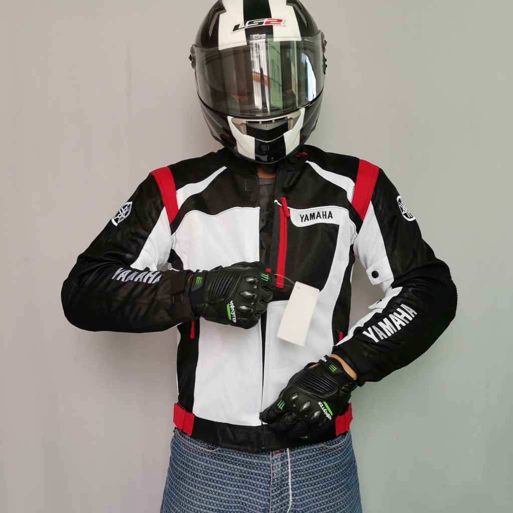 山葉 雅馬哈摩托車騎行夾克套裝男士防摔摩托車騎士賽車服摩托車拉力服透氣薄款合身