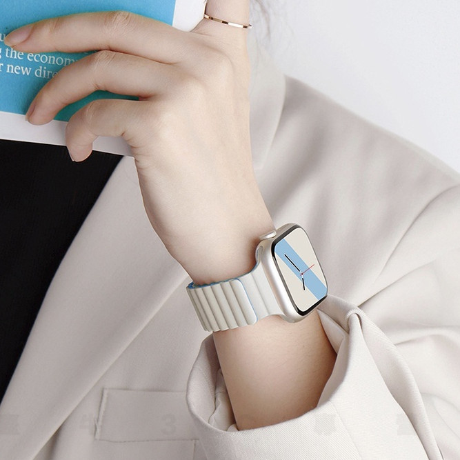 Apple Watch S9 錶帶 液態硅膠 磁吸錶帶 Ultra 2錶帶 S7 S8 S7 S6 S5 SE 蘋果錶帶