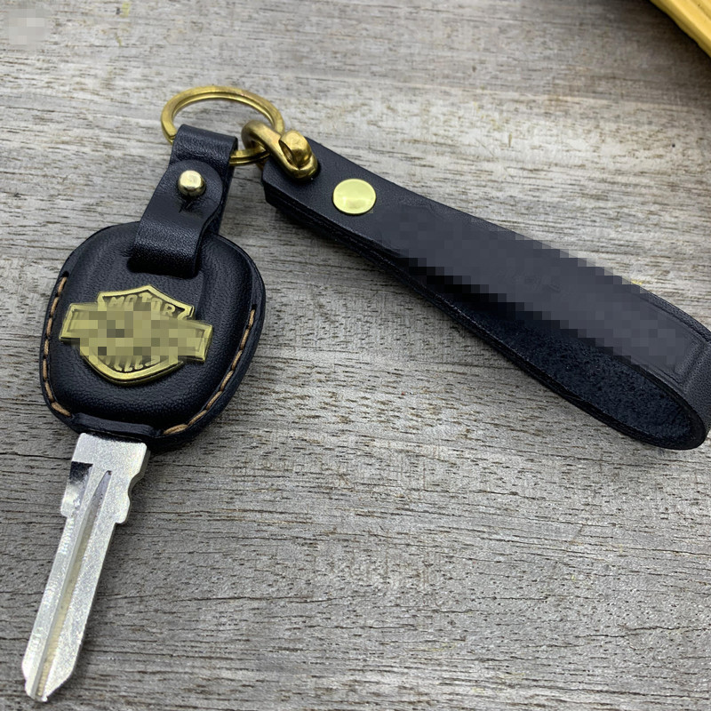 適用機車鑰匙哈雷500/700 哈雷750戴納 XG750鑰匙套手工牛皮