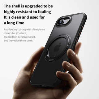 16e專用 360°旋轉 一體隱形支架 磁吸無線充 防摔殼 手機殼 適用 iPhone 16e SE4 保護殼 霧面背板