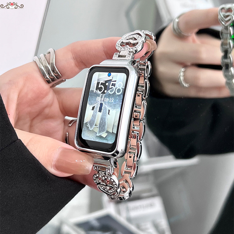 愛心形手鏈式錶帶 適用Redmi Watch 4 錶帶 小米手環8Pro錶帶 INS風運動創意女款錶帶
