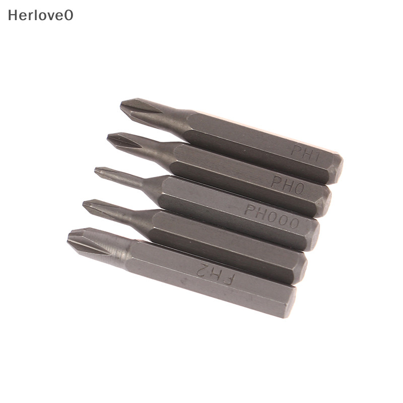 Herlove 5 件 H4x28mm 十字螺絲刀頭 PH0000 PH000 PH00 PH1 PH2 4mm 六角柄