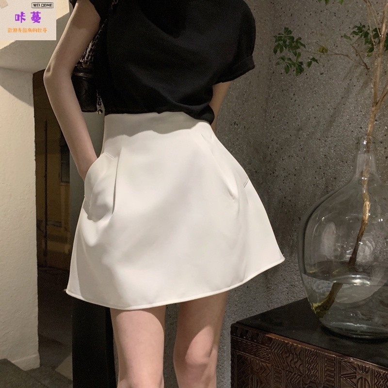 【咔蔓】新品 夏季時尚百搭性感迷你裙女復古氣質短裙