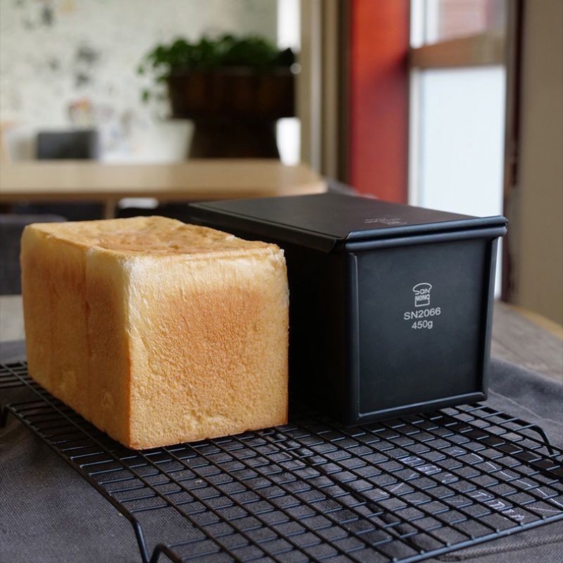 三能低糖吐司模具 黑色不沾盒450g吐司盒蓋子 歐式麵包模具SN2066