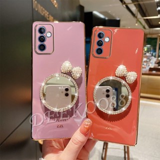 適用於三星 S24 Ultra S24+ S23 FE A15 A25 5G 手機手機殼帶 3D 可愛可愛蝴蝶結鏡面軟殼