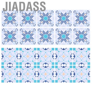 Jiadass 淺藍色磁磚貼花 10x10 公分防油防水後擋板貼紙適用於廚房浴室和洗臉盆裝飾貼紙壁畫