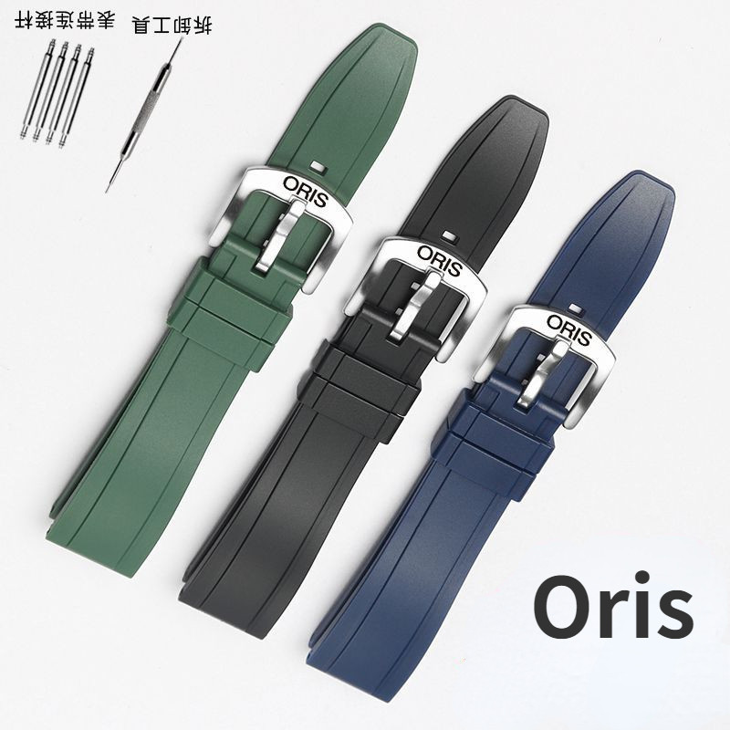 Oris 矽膠錶帶 20mm 22mm 24mm 快速釋放帶大皇冠文化運動手錶手鍊橡膠潛水帶