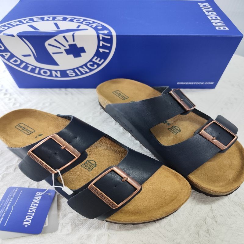 BIRKENSTOCK 软木底复古风格~真皮勃肯男女童夏季戶外半拖鞋勃肯鞋女大碼兩字涼鞋