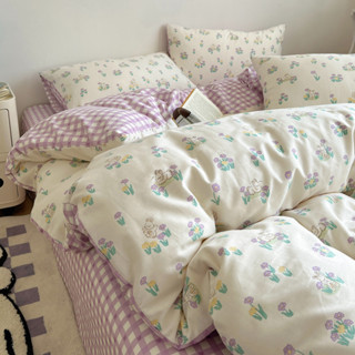 卡通系列兔子 100%純棉床包組 可愛床包四件組 單人 雙人 加大床包組 被單 枕套