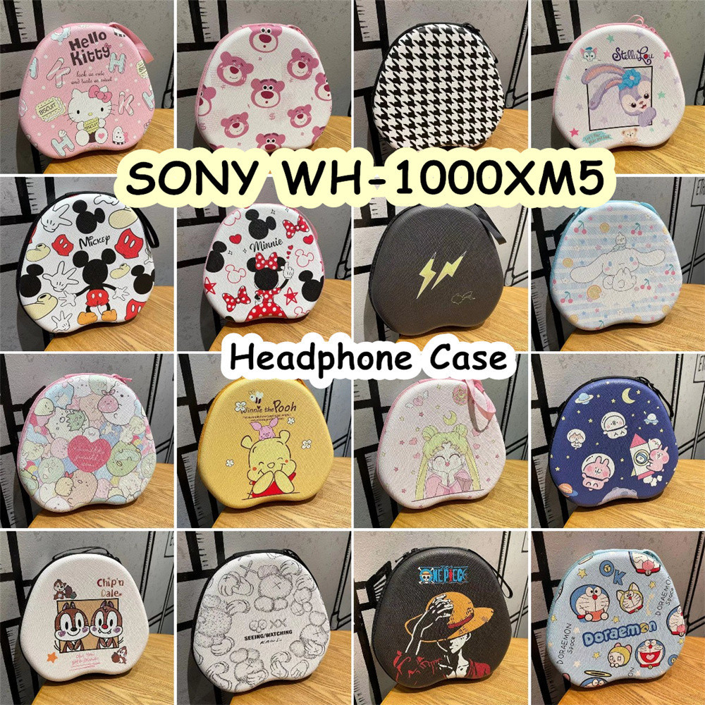 索尼 現貨! 適用於 SONY WH-1000XM5 耳機套超酷卡通耳機耳墊收納包外殼盒