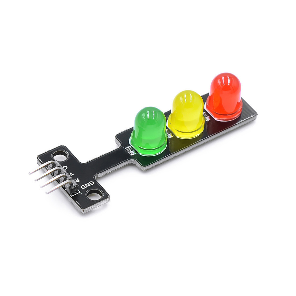 LED交通信號燈模塊 5V 紅黃綠燈發光模塊 5mm*3LED燈 電子學習積木編程 單控板